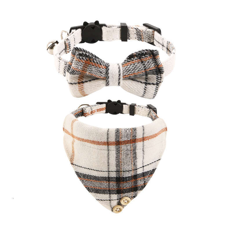 Lanjia- New British Style Plaid Bowknot Set Pet Bell Cat Collar 415E8