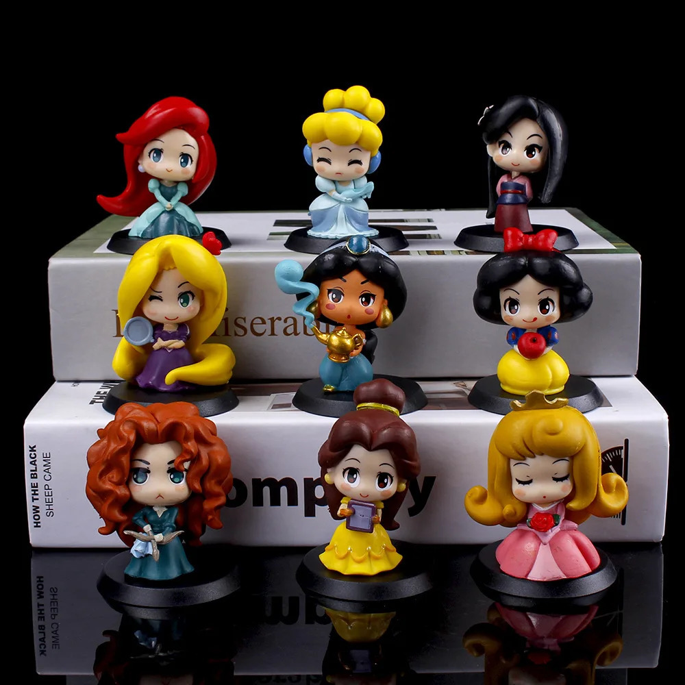 Q Version Anime Figure Queen Maleficent Evil Jasmine Rapunzel Kawaii Action Collection Model Toys Kids Christmas Gift 250823