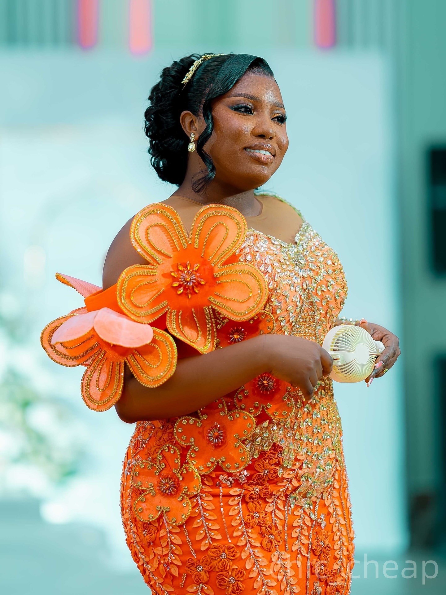 Mermaid Orange Plus Size Prom Dresses 2025 Floral Lace Crystals Flowers Satin Evening Formal Party Second Birthday Engagement Gowns Dress For Special 