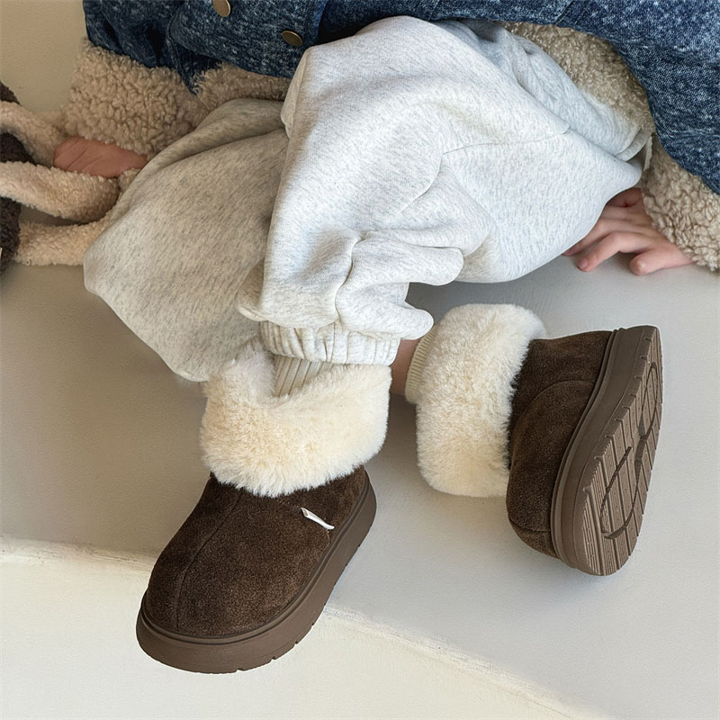 Free shipping kids shoes fashionable snow boots winter new style with plush warm cotton short boots
