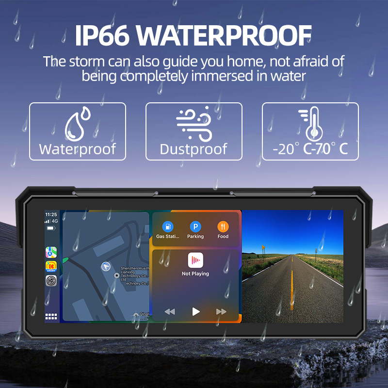 CarPlay Screen for Motorcycle,Portable Wireless Carplay/Android Auto for Motorcycle,8.1 inch IPS Waterproof Portable Radio GPS for Motorbike with Mirr