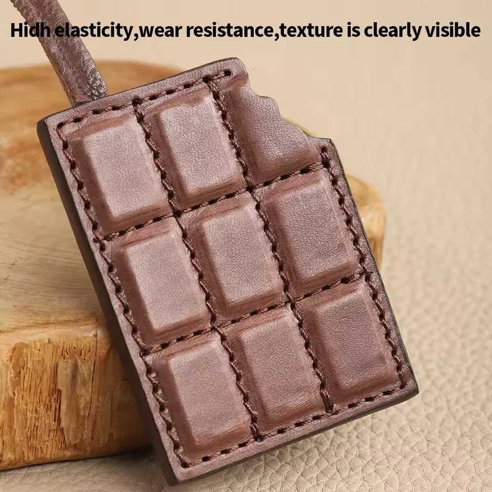 Genuine Leather Chocolate Bag Pendant for LV Handbag Ornament Keychain Decoration Holder Gift Bag Charm Accessories Z250823