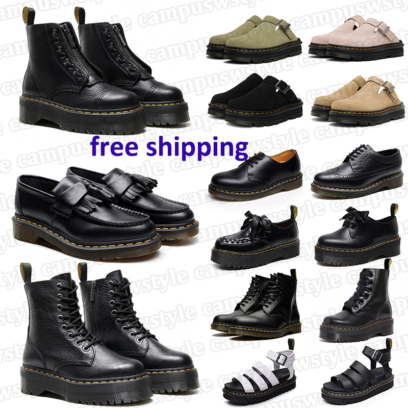 Free shipping designer boots for men women classic black white platform boots simple non-slip leather boots
