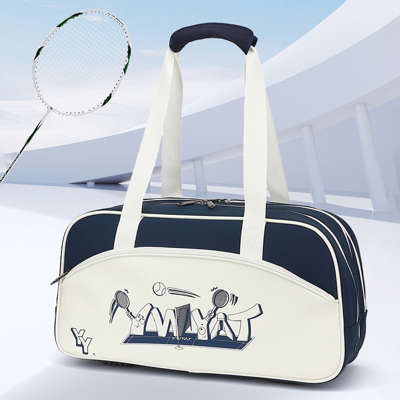 Large Capacity Badminton Racket Backpack for 3 Rackets Multi-Layered Nylon Sports Bag Water-Resistant Features for Outdoor Use and Daily Organization
