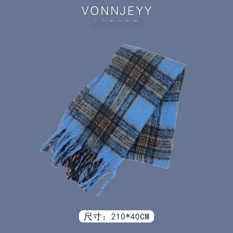 casquette beanie cap Klein Blue New Style Atmosphere Scarf Women Winter Shawl Thickened Warm Trendy Versatile Neck Warmer for Men Christmas