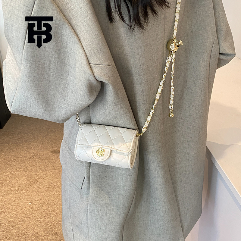 TB BHULAMTE Free bag Shipping Designer Luxury Underarm Small Fragrance Korean Version Fashionable Mini Chain Diamond Grid Shoulder Bag