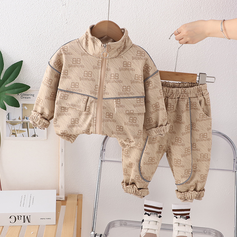 2025 New Boys Autumn Outfit Set Stylish Kids Spring Autumn Handsome Long Sleeve Two Piece Toddler Outer Wear Trendy Clothes