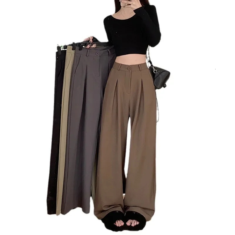 Of The Season Womens Casual Straight Leg Trousers High Waist Slimming Loose Fit Suit Pants Comfortable Fashionable Z260314