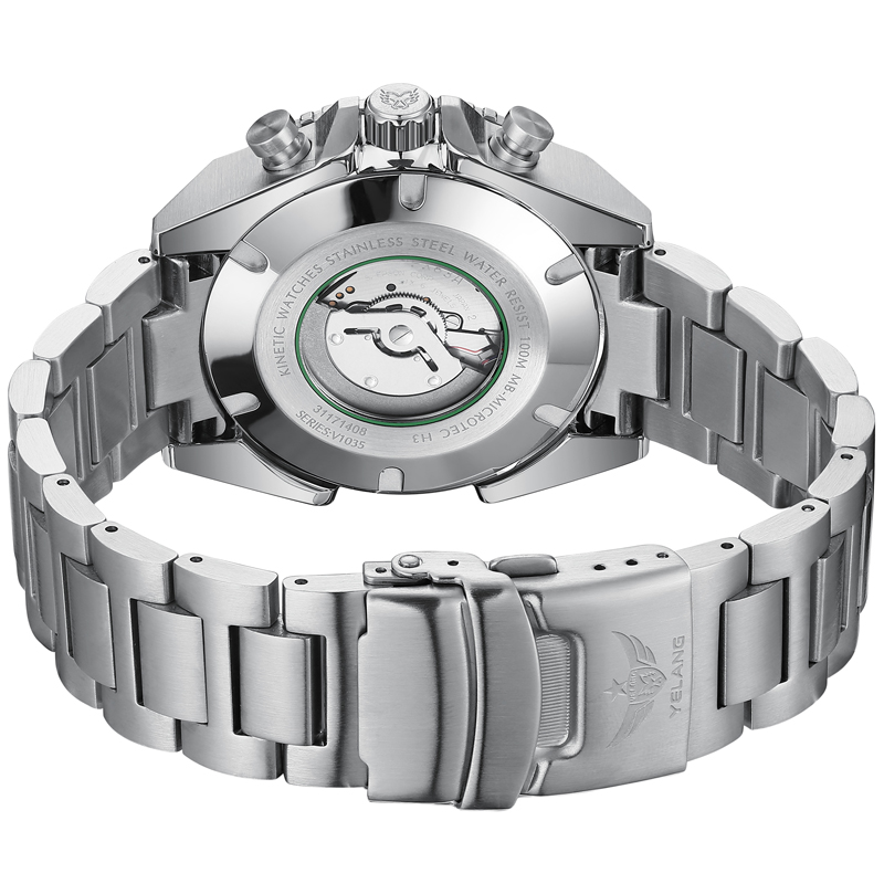 Yelang Watches V1035 44mm Men Diving Watch Human Kinetic Energy Watch 100m Waterproof Watches luminous Japan PX83 Sapphire