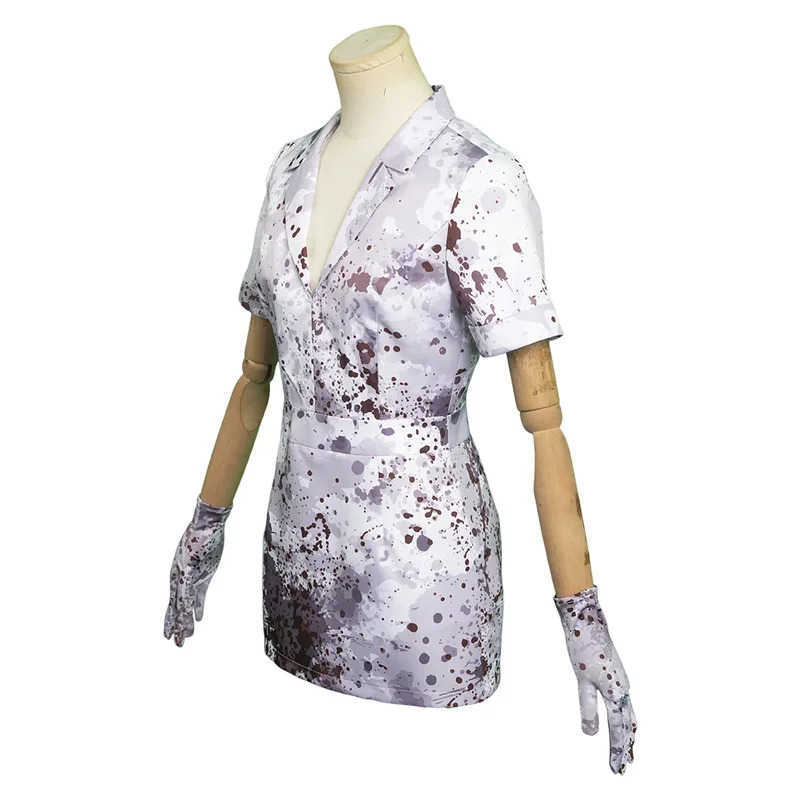 Silent Cos Hill Bubble Head Nurse Cosplay Costume Women Uniform Dress Hat Outfits Fancy Halloween Carnival Party Role Play Suit