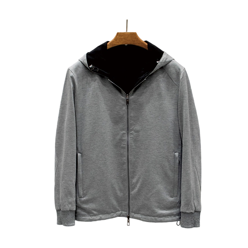 Elegant and luxurious model, high-quality early autumn men's double-sided casual wool hooded jacket jacket