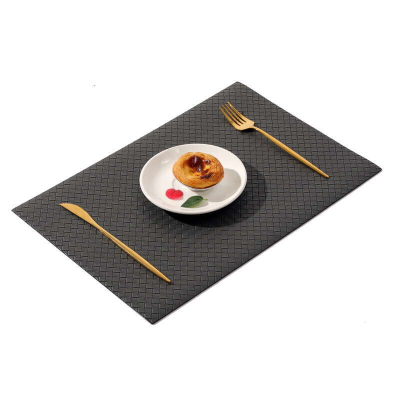 Lanjia- 2023 New Woven Pattern Leather Placemat Hotel Home Table Oil-Proof Non-Slip Heat Insulation Bowl Mat E8cf8