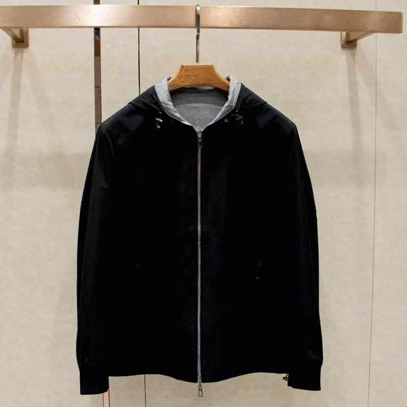 Elegant and luxurious model, high-quality early autumn men's double-sided casual wool hooded jacket jacket