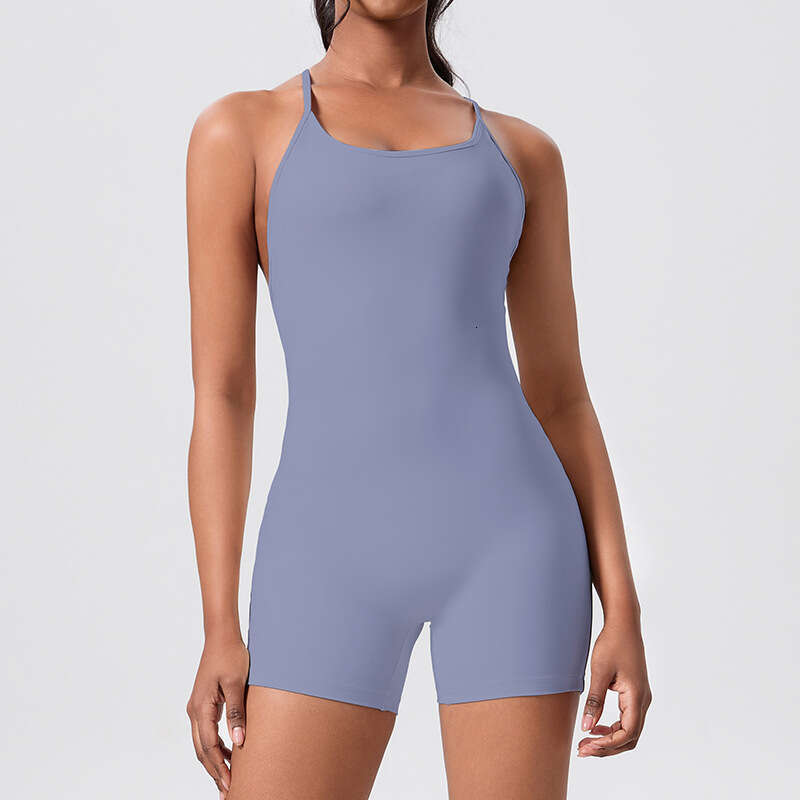 New Cross Back Slim Fit Jumpsuit Sports Casual Hip Lift One-Piece Yoga Suit b1