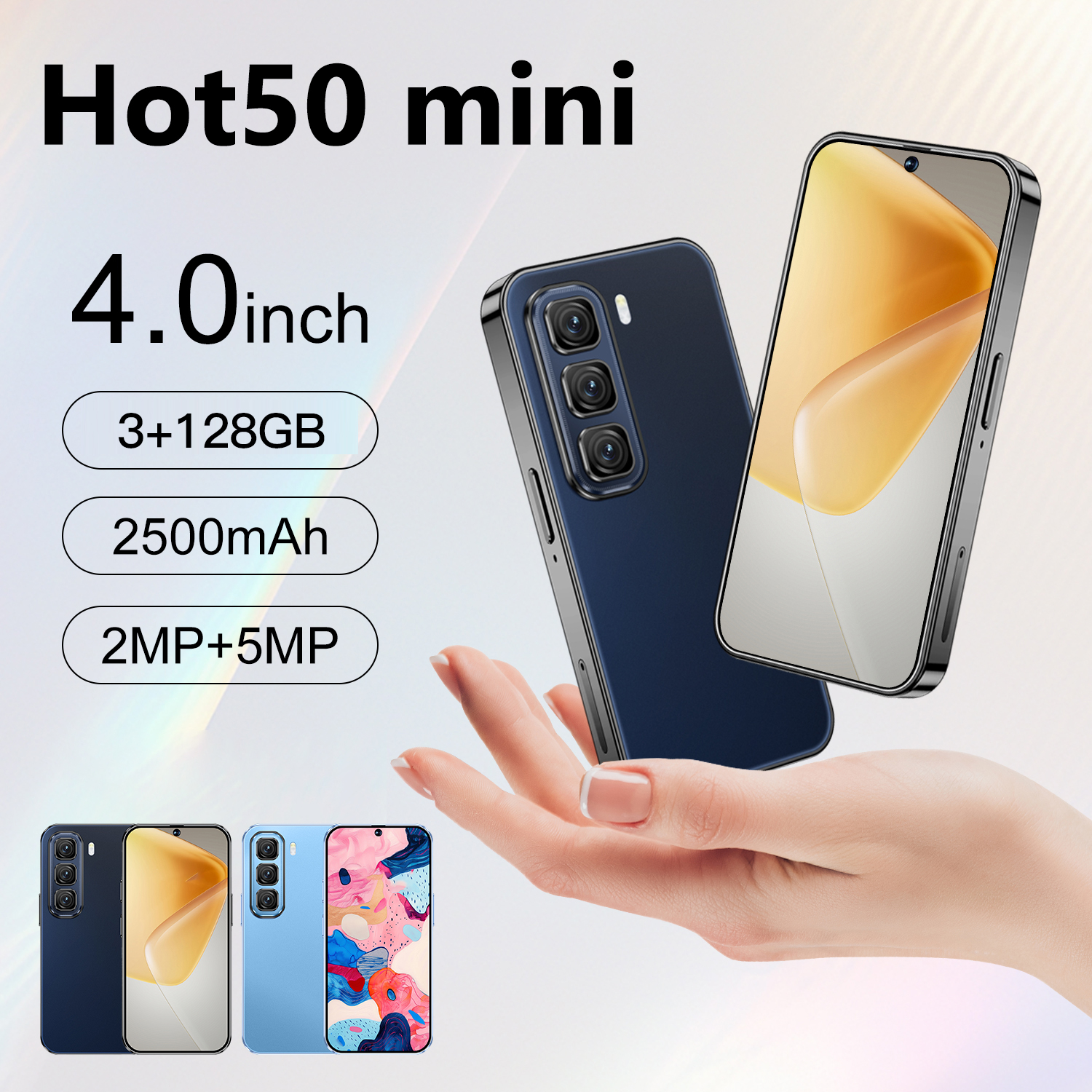 Android Mini Smartphone 4.0inch 3 Go + 64 Go HD Double Caméra 3G Écran tactile / WiFi / GPS Youth Student Mini Phone Compact and Portable Birthda