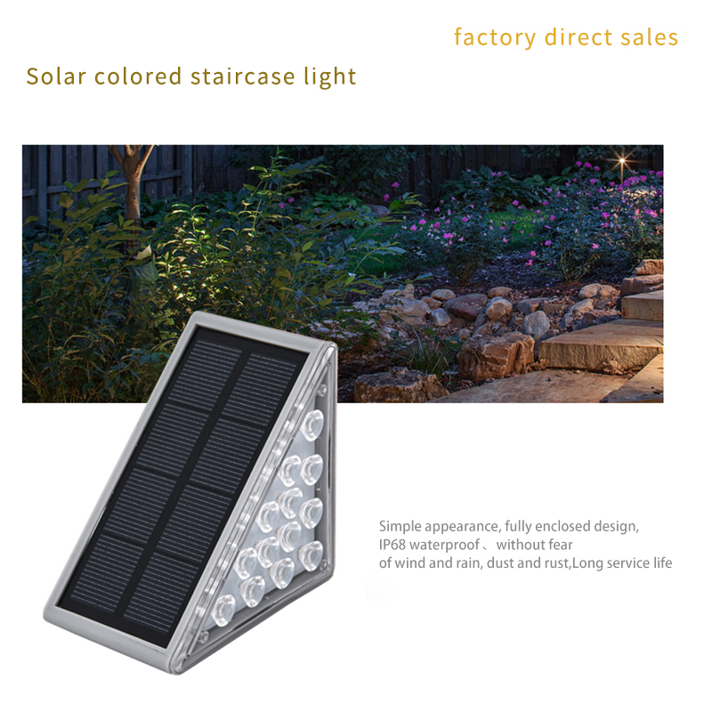 Solar Stair Step Lights, Outdoor Waterproof Step Lights, Garden Pathway Lights, LED Deck Lights
