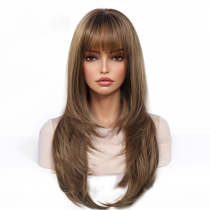 Hot Selling Long Straight Wigs With Bangs For Women j28