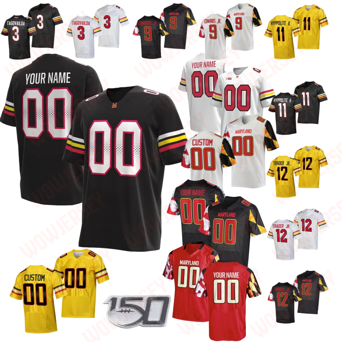 2025 Maryland Terrapins Justyn Martin Football Jersey Khristian Martin Iverson Howard Jaylen Gilchrist Jalil Farooq Shaleak Knotts Alan Herron Jalen Huskey White