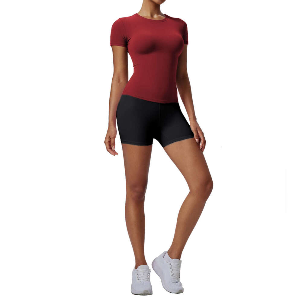 New Casual Sports T-Shirt for Women, Slim Fit, Quick-Dry, Barely-There Feel, Fitness Top, Running Yoga Shirt, Short Sleeve 77