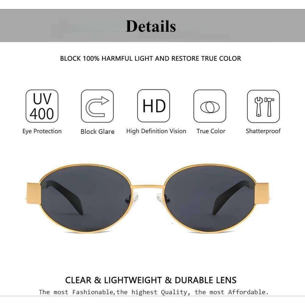 Sunglasses Retro Oval Designer Sun glasses for Women Men Trendy Glasses Classic Shades Protection