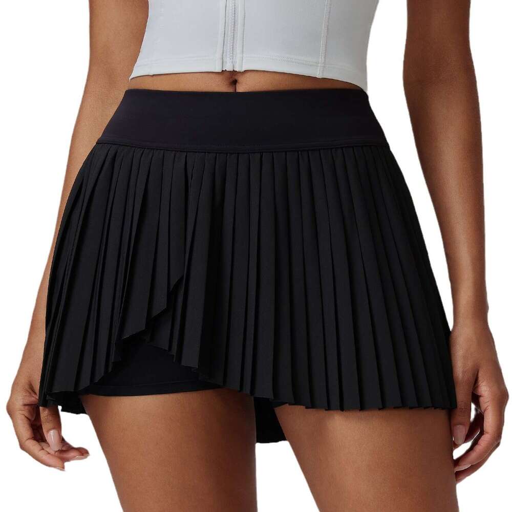 Casual Pleated Sports Women, Hip-covering Slimming Anti-exposure Tennis Skirt, Outdoor Fitness Yoga Skirt for Summer 7a