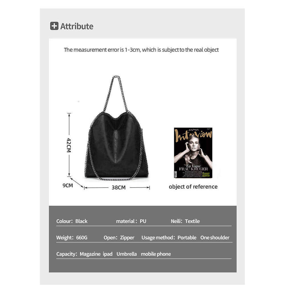 Designer Bags New Product Stella Stacked Chain Handheld One Shoulder Women's large capacity europ fashion handbag