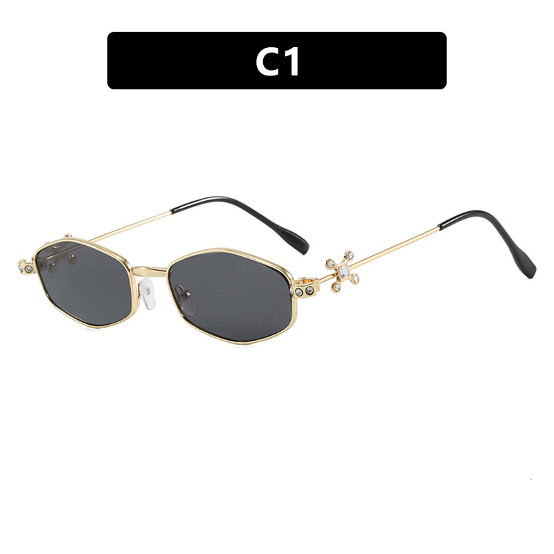 2025 Trendy Geometric Jewelry Sunglasses Luxury Polygonal Frame Shades for Women