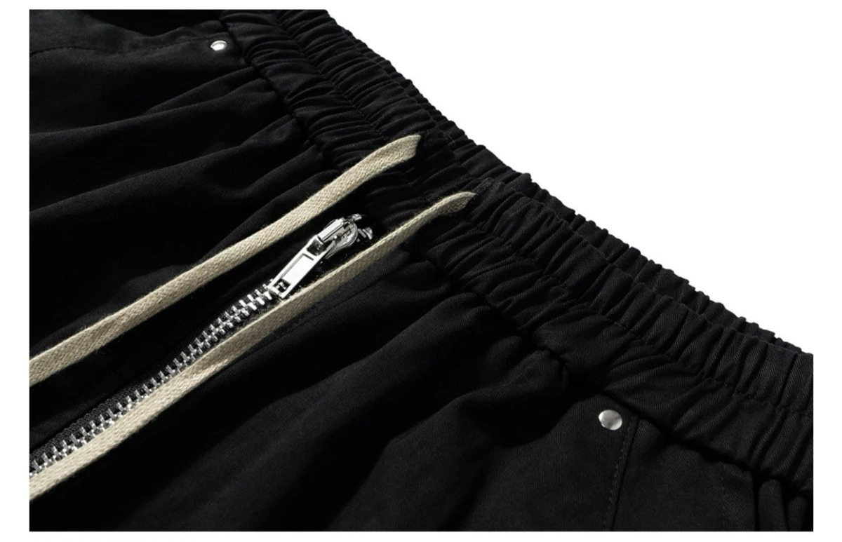 2025 Dark RO Style Drawstring Multi-pocket Tooling Shorts Mens Niche Casual Loose Straight Five-point Pants 250825