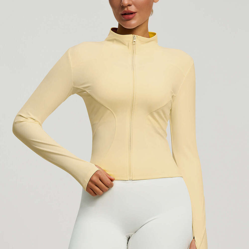Slimming Zipper Sports Jacket Women Long Sleeve Tight-fitting Running Fitness Yoga Clothing Top ab
