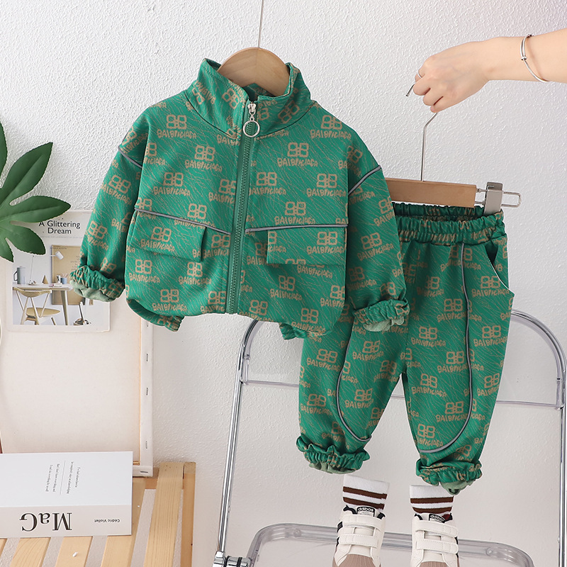 2025 New Boys Autumn Outfit Set Stylish Kids Spring Autumn Handsome Long Sleeve Two Piece Toddler Outer Wear Trendy Clothes