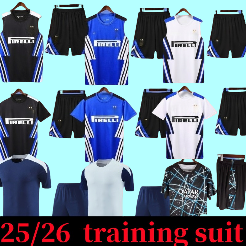 INT DIMARCO 25 26 BAR training Kit Soccer Jerseys 2025 2026 fans man BASTONI DE VRIJ THURAM BARELLA MILANES Football Shirts PAVARD DARMIAN FRATTESI