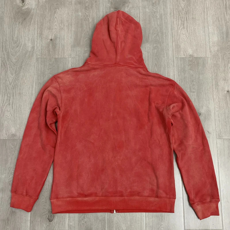 Real Po VALLEY Hoodie American Streetwear Vintage Red Tops ed Fashion Zipper Hooded Cardigan Vale Jacket 250825