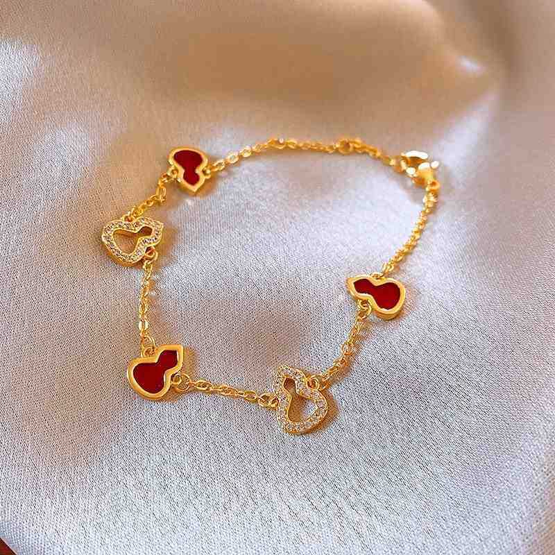 New Chinese Zircon Gourd Splicing National Style High-end Fashion Bracelet Internet Celebrity Niche Commuting Jewelry - view 4
