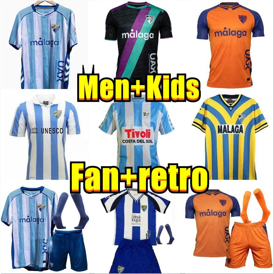 25 26 NEW CF Malaga Soccer Jerseys 2025 2026 FEBAS HICHAM LUIS MUNOZ FRAN SOL Camiseta de Futbol ROBERTO Home Away Size 16-4XL Men Kids retro Football Shirt Uniform