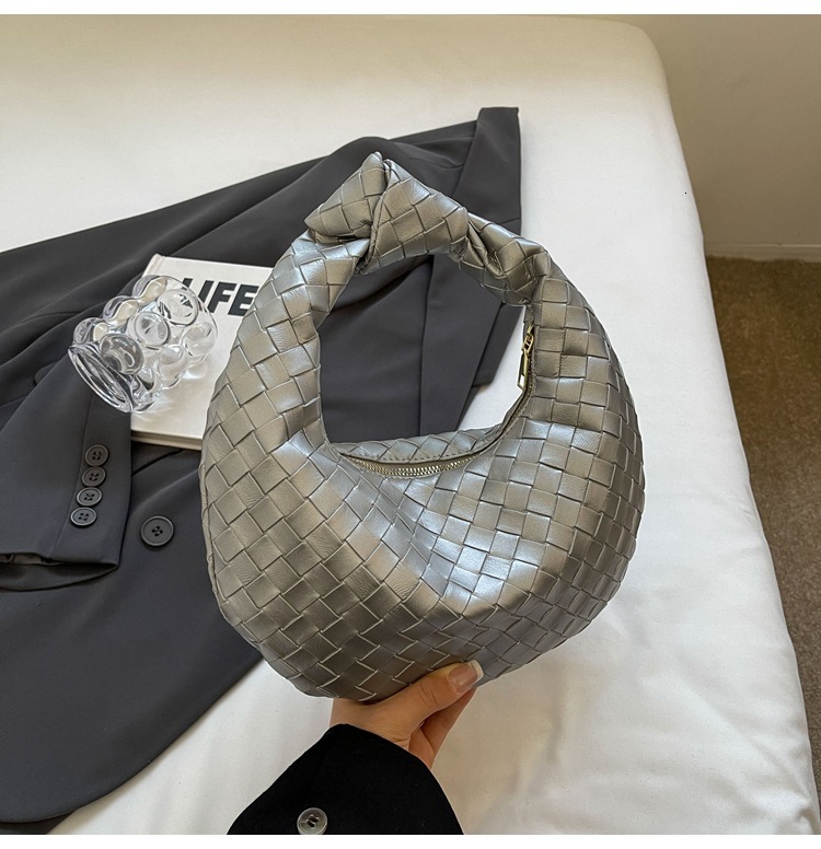 Luxury Brand Designer Bag Foreign Trade Trendy Textured Woven Handbag For Women 2024 Summer New Versatile Commuter Solid Color Underarm Bag Shoulder B