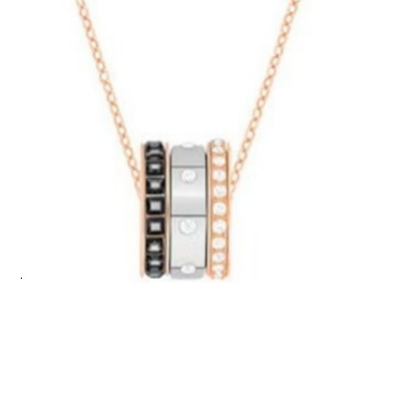 High Family Gradient Blue Red Pink White Black Swan Necklace for Women Using Shiqi Elements Crystal Dynamic Clavicle Chain