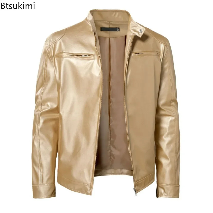 2025 Leather Motorcycle Jacket Men Slim ShortCoat Collar PU Jackets Autumn Winter Windproof Leather Coat Blazer Men Blazers 5XL 250818
