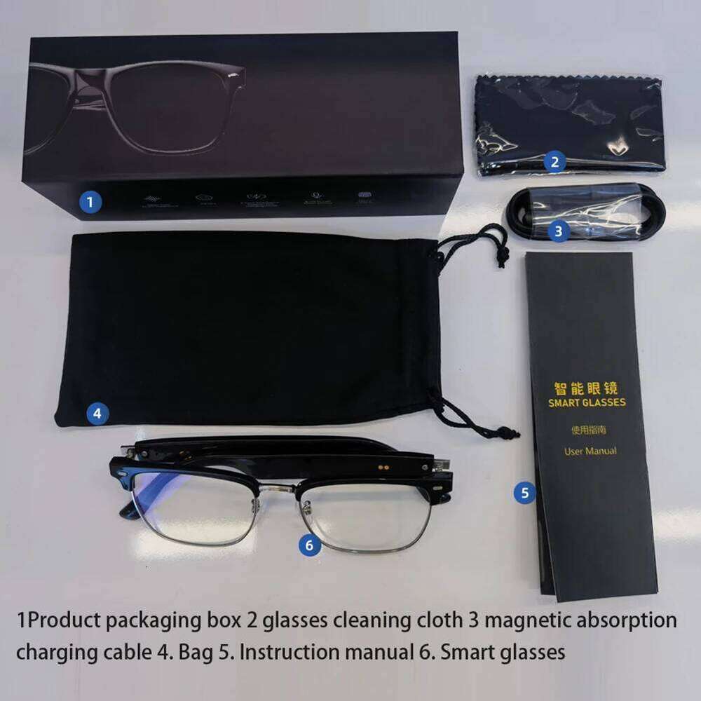 E13-C Smart AI Voice Assistant Camera Remote Shooting Outdoor Sport Glasses With Cam Open Ear Sound Mic Speakers