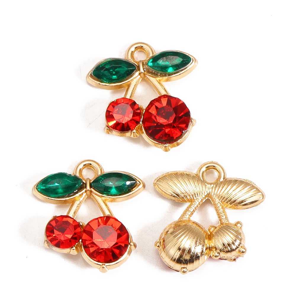 Designer 10Pcs Mixed Red Crystal Charms Cute Fruit Pendants for DIY Jewelry Making Accessories Handmade Earrings G250825