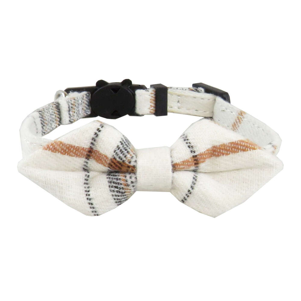 Lanjia- New British Plaid Bow Pet Bell Patch Buckle Cat Collar 90F25