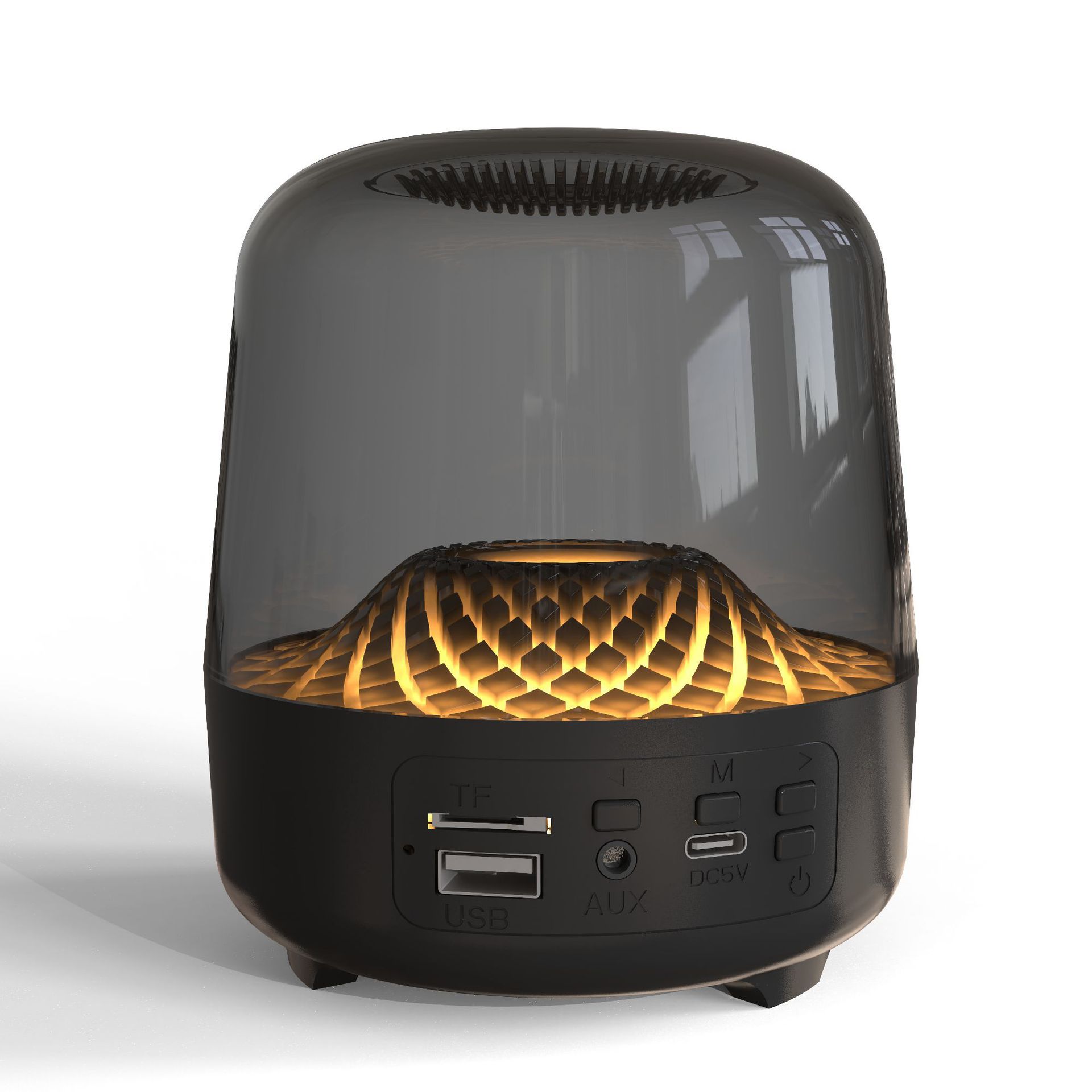 Sound Box Bluetooth Subwoofer Colorful Glass Home High Volume Wireless Computer Audience RGB LED Desktop Portable Speaker Festival New Year Gift