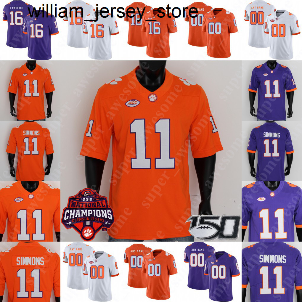 Clemson Tigers Football Jersey Trevor Lawrence Travis Etienne Jr. Amari Rodgers Isaiah Simmons Tee Higgins Hunter Renfrow Deshaun Watson DeAndre Hopkins