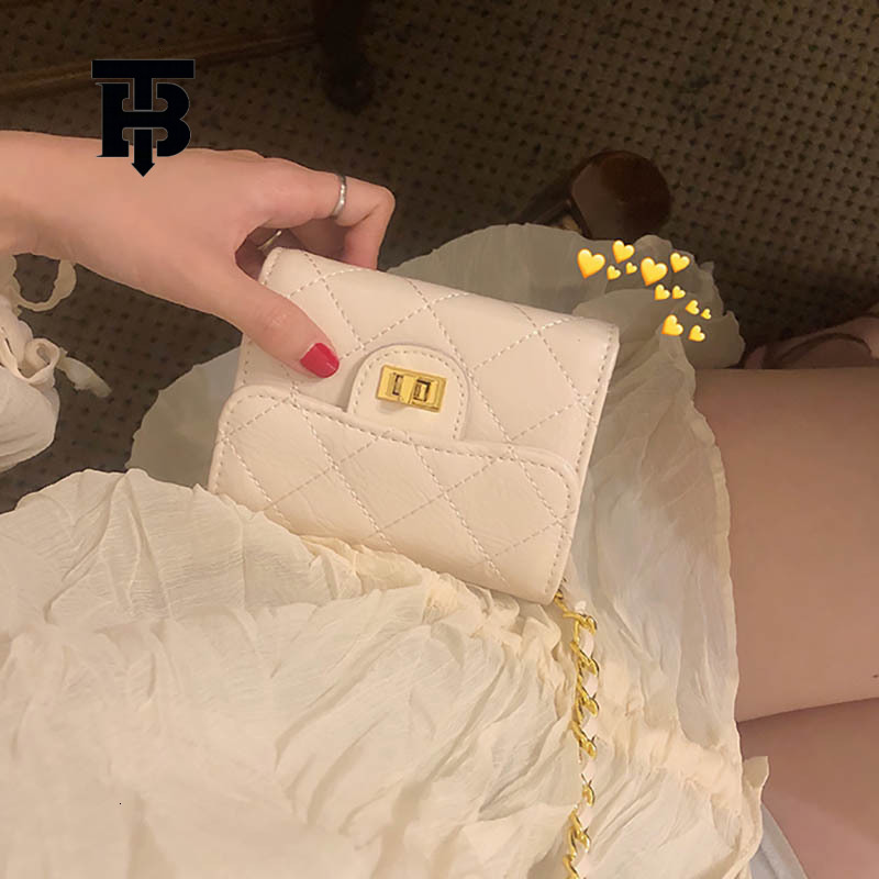 TB BHULAMTE Designer Lock Buckle Diamond Grid Casual Shoulder Bag Luxurious Fashion Chanel Style Mini Handbag Chain Crossbody Phone Bag