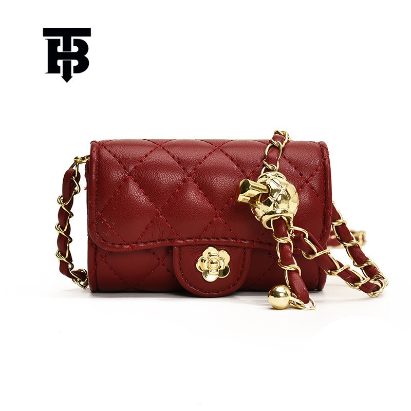 TB BHULAMTE Free bag Shipping Designer Luxury Underarm Small Fragrance Korean Version Fashionable Mini Chain Diamond Grid Shoulder Bag