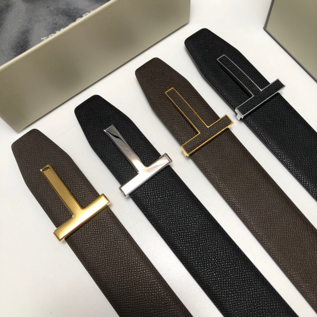 Fashion Designer belts 2025 new men's casual belt double-sided head layer cowhide belt palm patterned cowhide