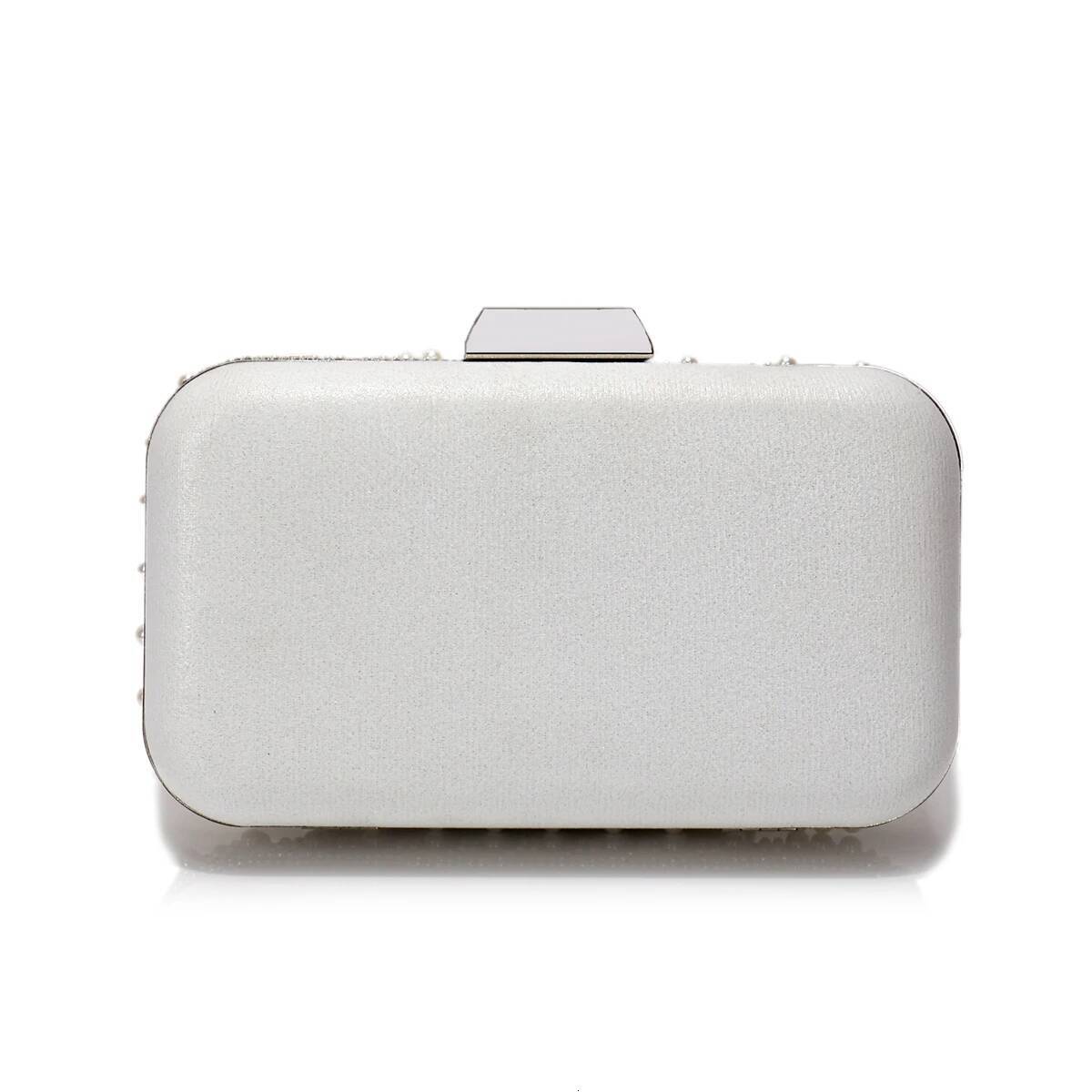 2025 Designer Bag Beading Women Clutch Bags Pearl Hollow Out Metal Chain Shoulder Handbags Flap Glitter Rhinestones Party Dinner Prom Cocktail Eve