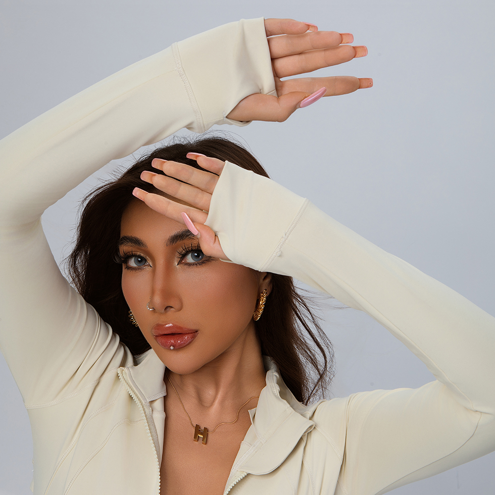 Women's Yoga Jacket Yoga Top Fitted Slim-Fit Jacket Long-Sleeved Sports Casual Fitness Jacket for Women