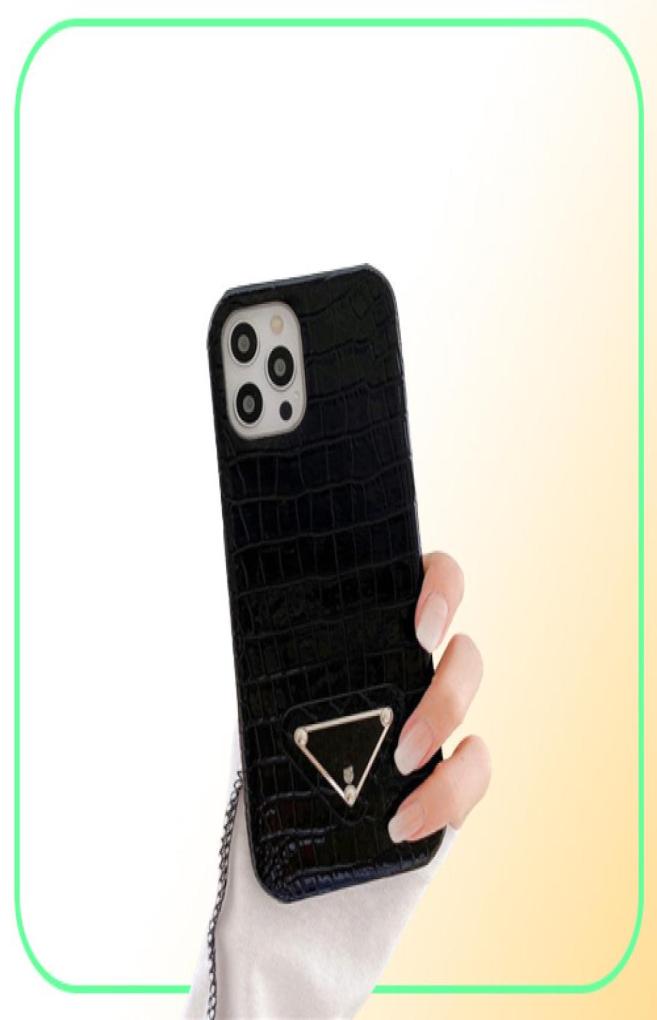 Fashion Brand Designer Phone Cases For Iphone13 Pro Max 12 Mini 11 Luxurys Leather Case Crocodile Pattern High Quality Mobile Shel9386987