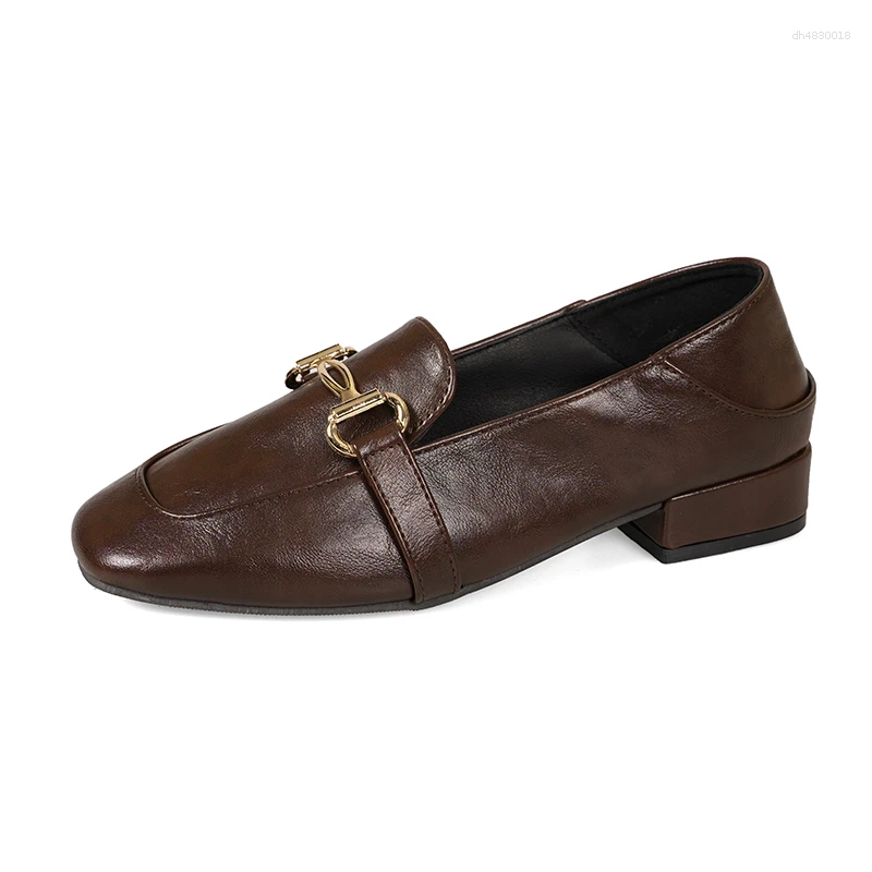 Dress Shoes Black Women's Loafers Spring/autumn Round Toe Fashion Leather Single Casual And Comfortable Office For Women2025