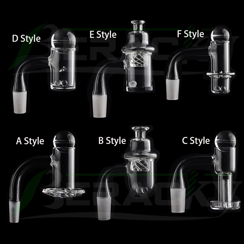 Beracky Halo Non Full Weld Beveled Edge/Flat Top Round Bottom Quartz Banger With Core Reactor Terp Slurpers Quartz Nail For Glass Bongs Water Pipes Rigs